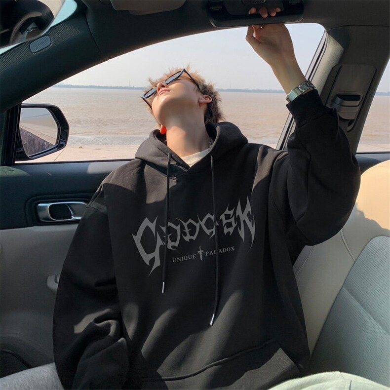 秋冬高街青年宽松连帽卫衣男，男装卫衣，电商B316