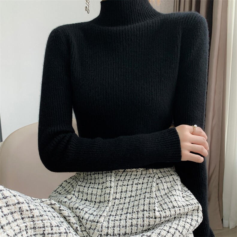 韩版显瘦套头女士针织打底上衣2024春秋装新款,针织衫/毛衣,佑烨羊绒