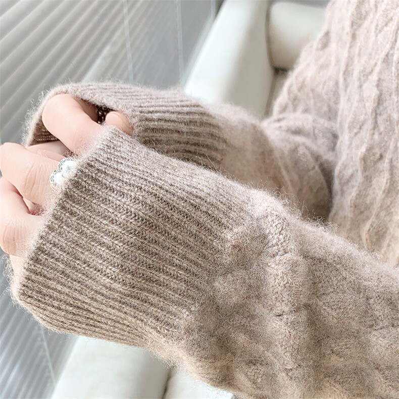 显瘦七针鼓包开衫女外套2024秋季新款羊毛衫,女装羊毛衫,北娇羊绒