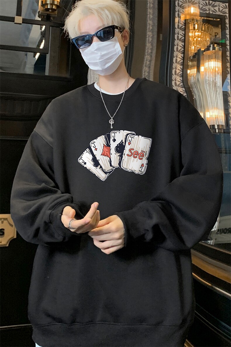 ！圆领卫衣男装港风长袖t恤男外套男WY542-特P23,男装T恤,电商B371
