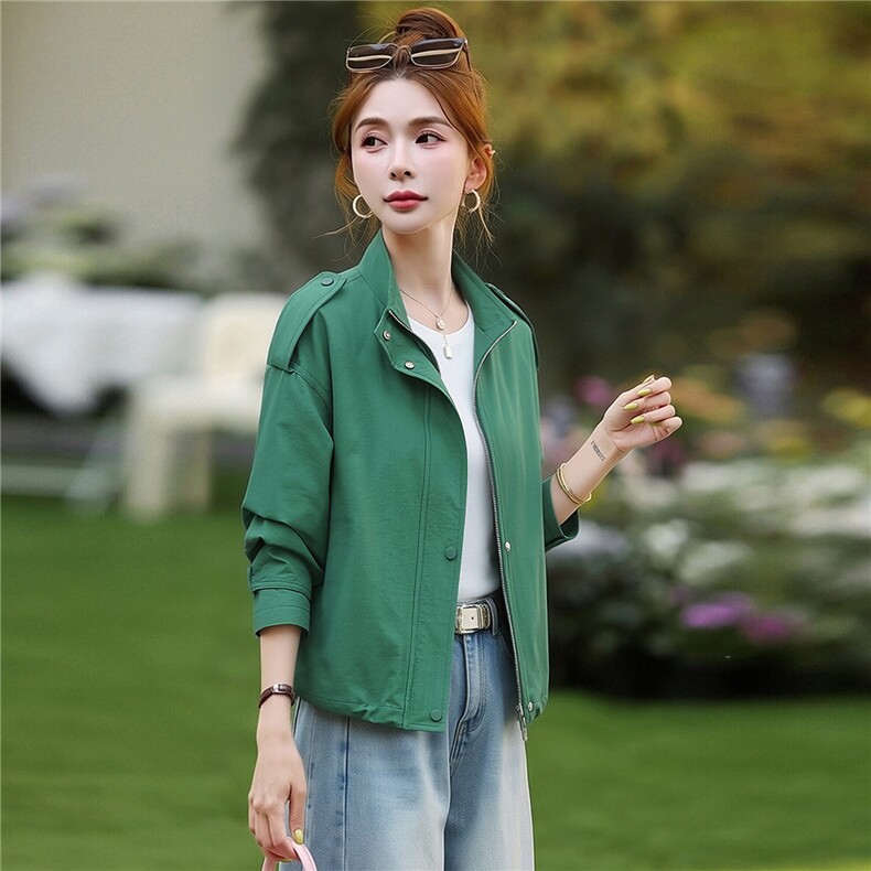 风衣女春季休闲短外套，女装短外套，芙芮