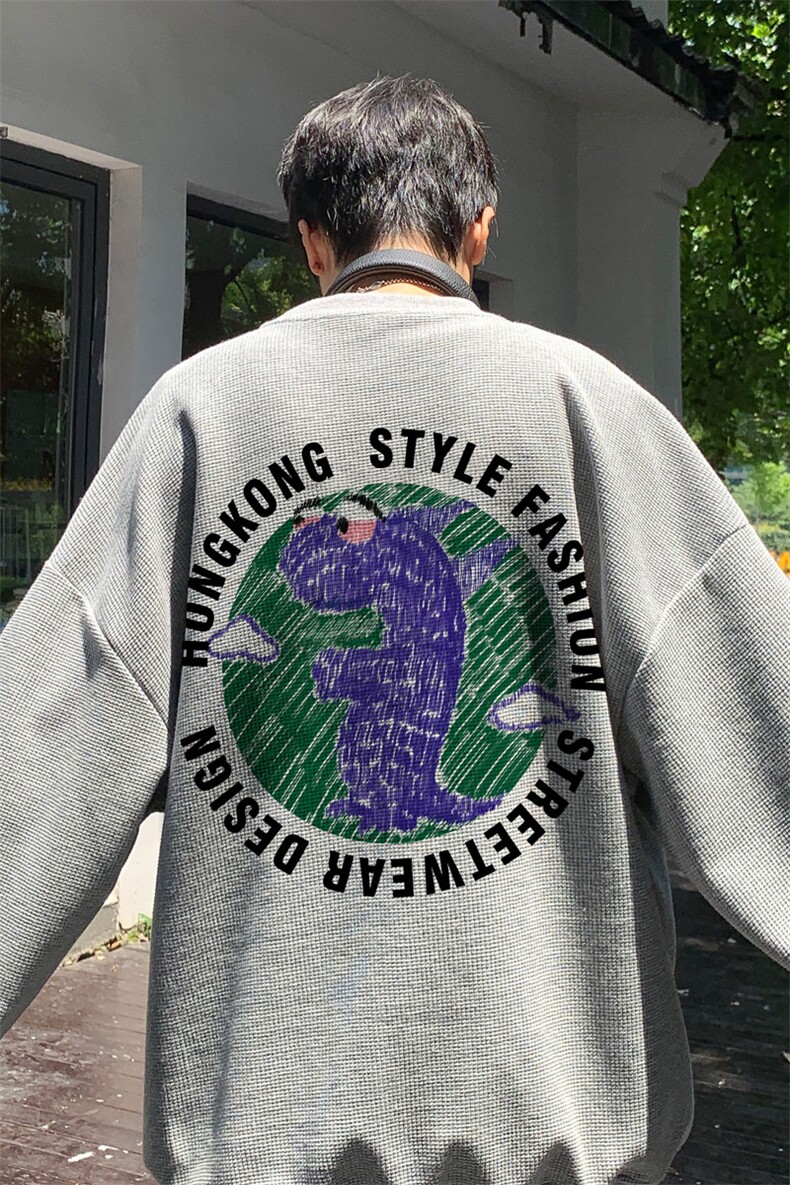 ！2024秋冬男士华夫格圆领卫衣百搭长袖上衣HWY62P30,男装卫衣,电商B220