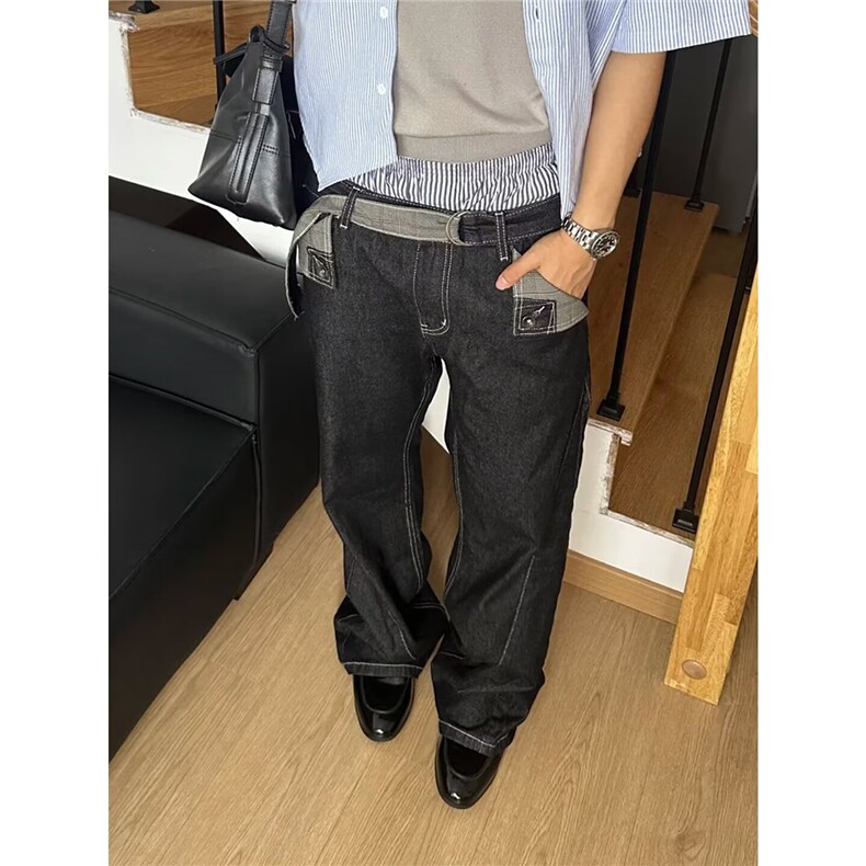 原宿文艺日系气质新款潮流牛仔裤ins百搭流行时尚慵懒简约NZ9030，男装牛仔裤，星座516A