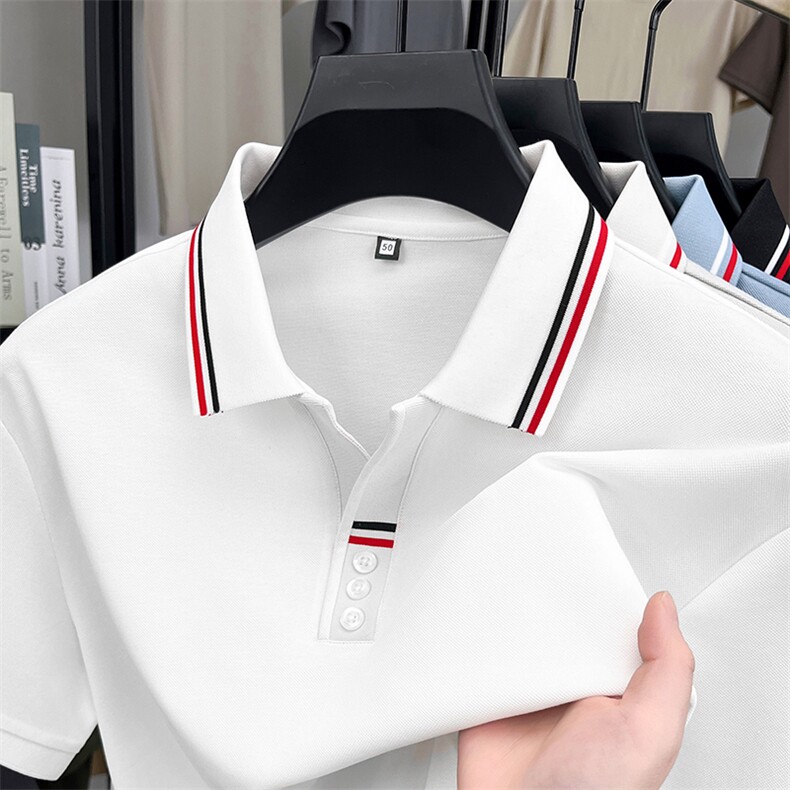 LM7715夏季新款男士翻领T恤POLO衫棉质t恤醋酸体恤，男装T恤，电商B360