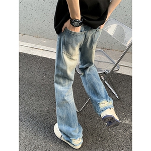 B221 美式ins高街暗黑小众夏季重工艺破洞牛仔裤LK24178-P65 控88图片