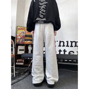 秋季新款港风高质量立体包边华棉侧边条纹阔腿休闲裤 ZK3788-P40图片