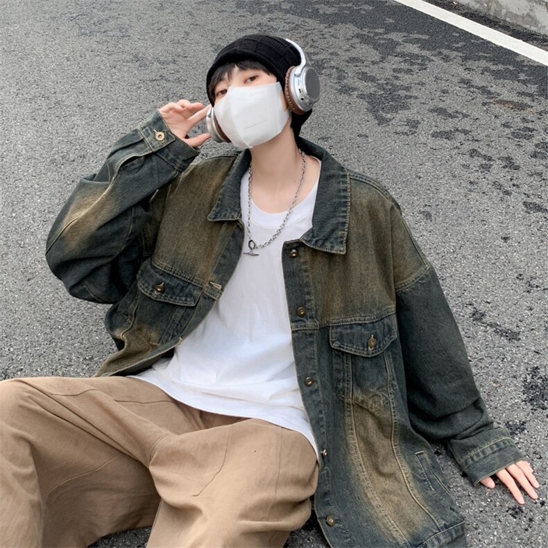 牛仔夹克外套男春秋季宽松ins潮牌高街美式上衣JK02116-P63,男装夹克,星座308B-1