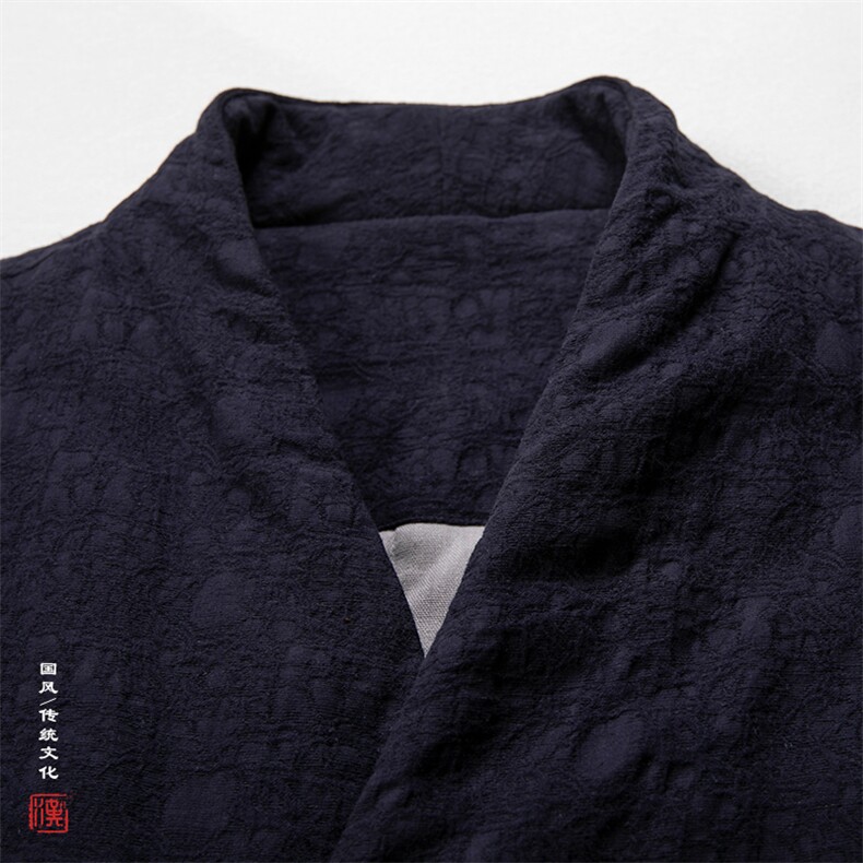 冬装新款风男装棉麻提花男士改良汉服棉衣外套HM03P145,男装棉衣,钱塘802