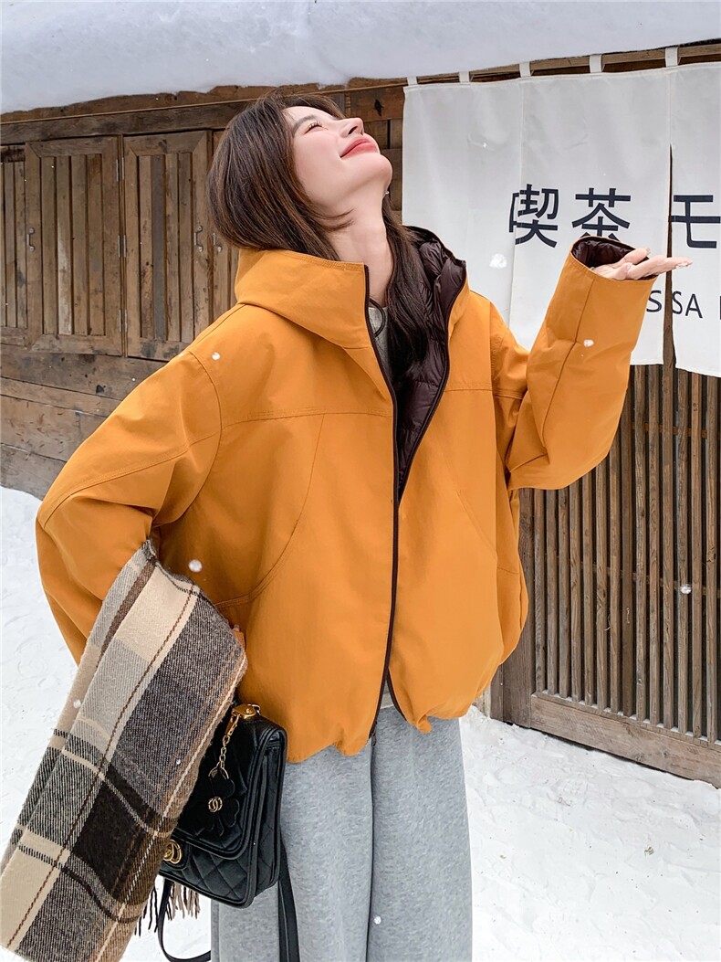 双面穿90连帽羽绒服外套2C259-2506-P345-K518,女装羽绒服,2C259