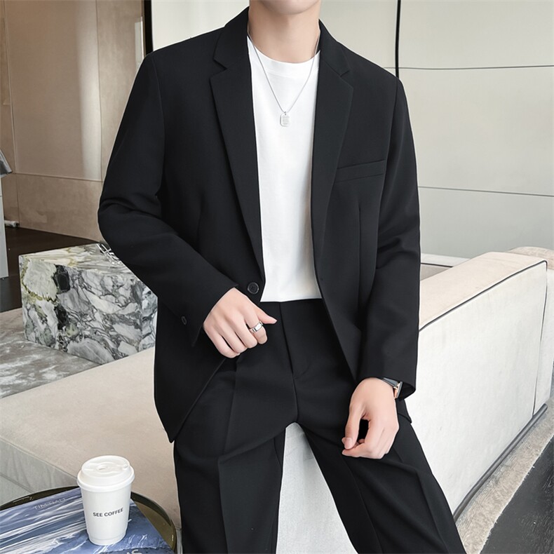 现货2025秋轻熟风套装男宽松西装外套TZ10P185可单卖西装125裤60，男装西服套装，电商B276A