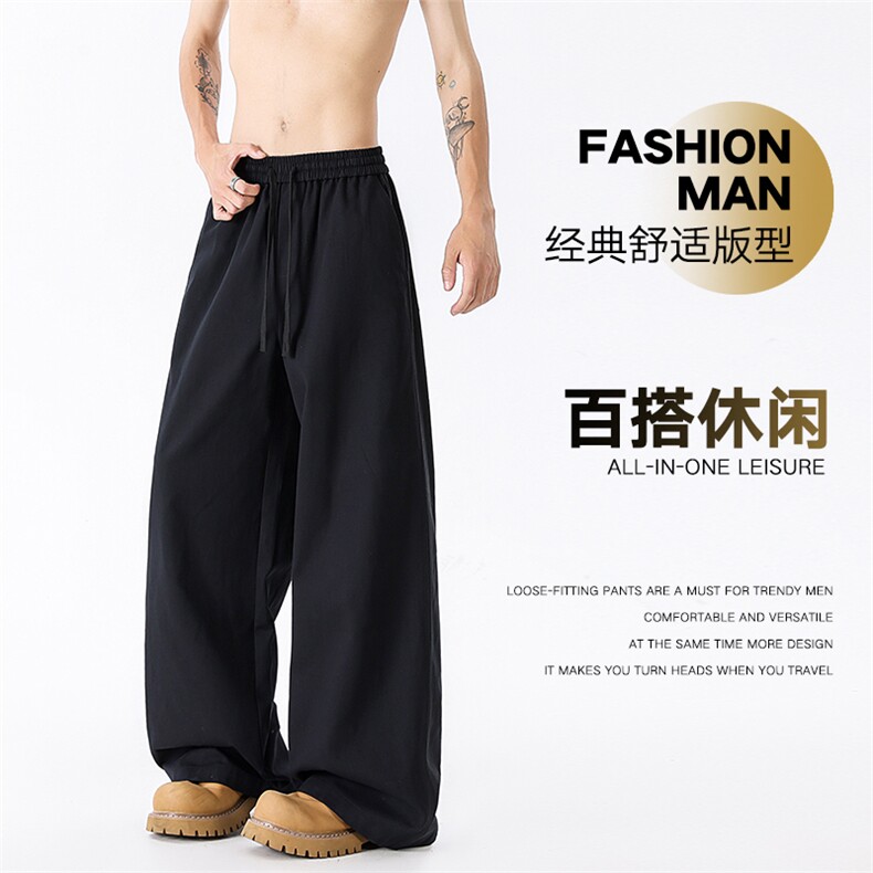 美式复古春秋新款工装长裤男生宽松直筒休闲裤子潮牌K02530-P58图片