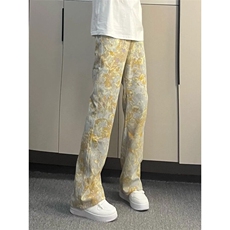 NZT41LL-特P43cleanfit美式复古提花牛仔裤男高街直筒裤，男装牛仔裤，星座1007（原301D）