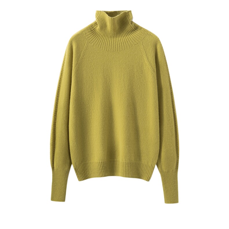 2025秋冬新款羊绒衫女100羊绒高领长袖厚毛衣简约纯色保暖上衣，女装针织衫/毛衣，暖绒情旗舰店