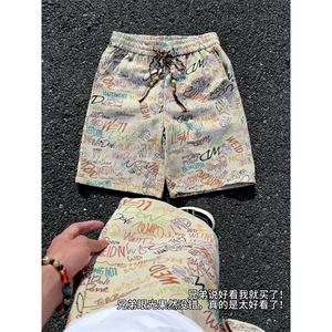 B221 美式ins高街暗黑宽松民族风五分裤短裤 LK25541-特P28控58图片