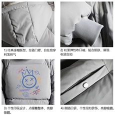 MY16180-P100加厚加绒连帽衣男大码服男面包服男网格挂拍，男装棉衣，电商A040A