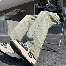 高街牛仔裤男韩版潮流痞子帅百搭2024冬季ins直筒长裤RK1317-P43，男装牛仔裤，星座412-3