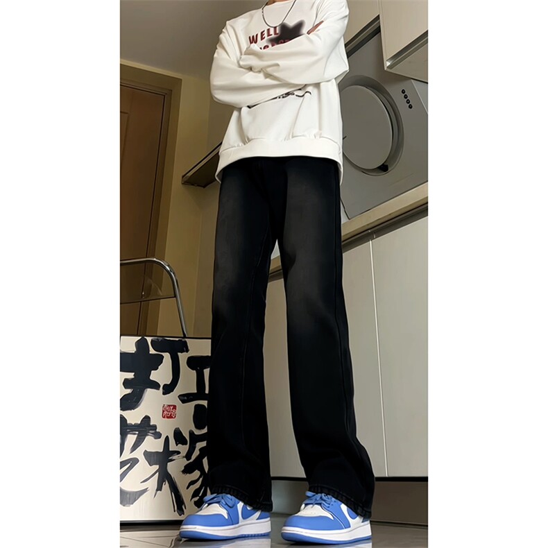 B221美式ins高街小众百搭纯色微喇牛仔裤LK22087-P55控78,男装牛仔裤,电商B221