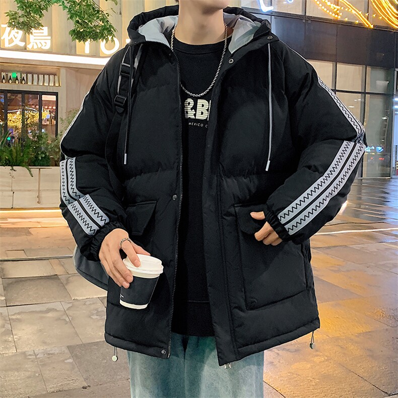 港风潮牌新款织带连帽棉服潮流保暖棉衣M086-P95控139,男装棉衣,星座717