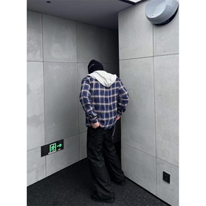 【有货】假两件美式复古连帽长袖衬衫外套男女同款8159HH-特P50图片
