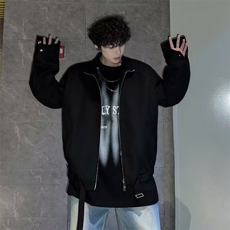 DT128-P70高级感痞帅简约短款外套男潮流宽松小众设计立领夹克潮,男装夹克,星座603-2