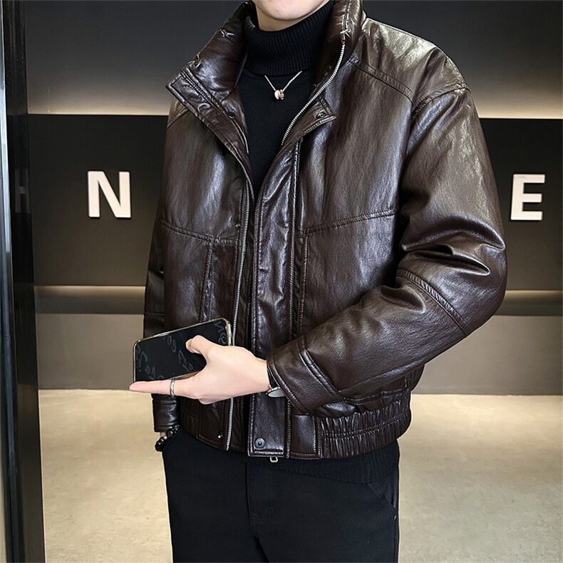 标50绒皮羽绒服男士立领短款潮牌外套8529-P235(控券后318),男装羽绒服,电商B338
