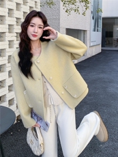【】新品超好看围脖双面羊毛大衣2C081-8310P235K368，女装毛呢外套，2C081