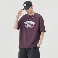 2025新款潮牌时尚字母男宽松男T恤全棉免烫，男装T恤，星座1407