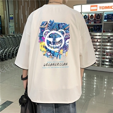 xZ116-T130-p30-M-5XL撞色男潮牌美式情t恤男夏季印花，男装T恤，星座116