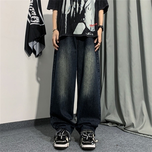 K916-P45宽松做旧美式休闲垂感阔腿拖地裤图片