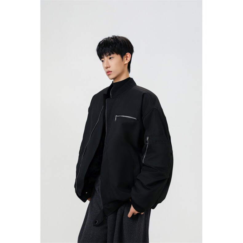美式潮流棉服男冬季新款复古百搭拉链宽松机车服棉服2307P105,男装棉衣,星座506-1