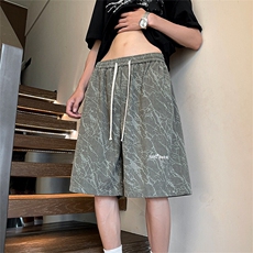 短裤男夏季新款港风宽松扎染灯芯绒五分裤DK3021-P28，男装牛仔裤，星座214-3