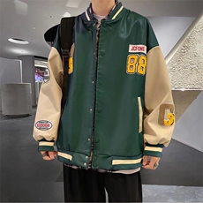 复古卡通刺绣棒球服皮夹克外套A68P65，男装夹克，星座1116-2