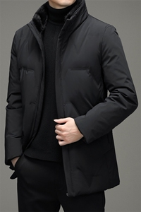 冬季中年男士冬装可拆卸水貂毛毛领羽绒服爸爸装MYYL8912-P370图片
