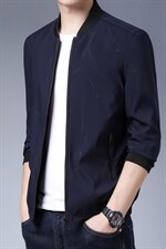 2023新款棒球领男士外套薄款商务休闲夹克中年爸爸装秋季上衣潮，男装夹克，电商B212（原钱塘6029）