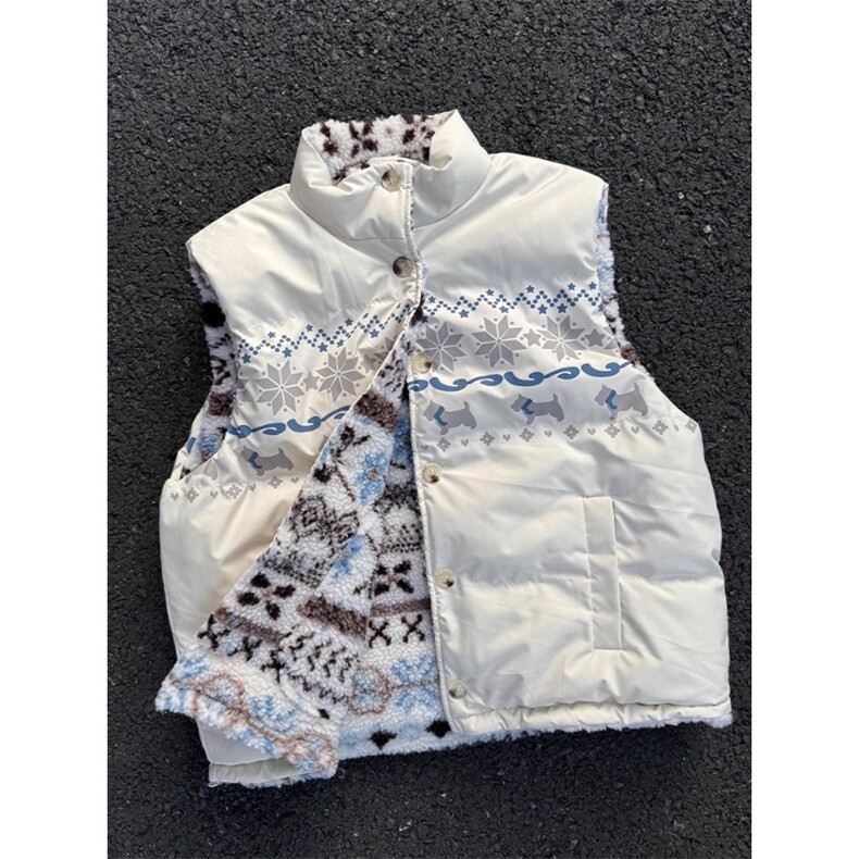 自制现货~高品质费尔岛双面穿羊羔绒马甲棉服外套MJ9019P68，男装棉衣，星座908