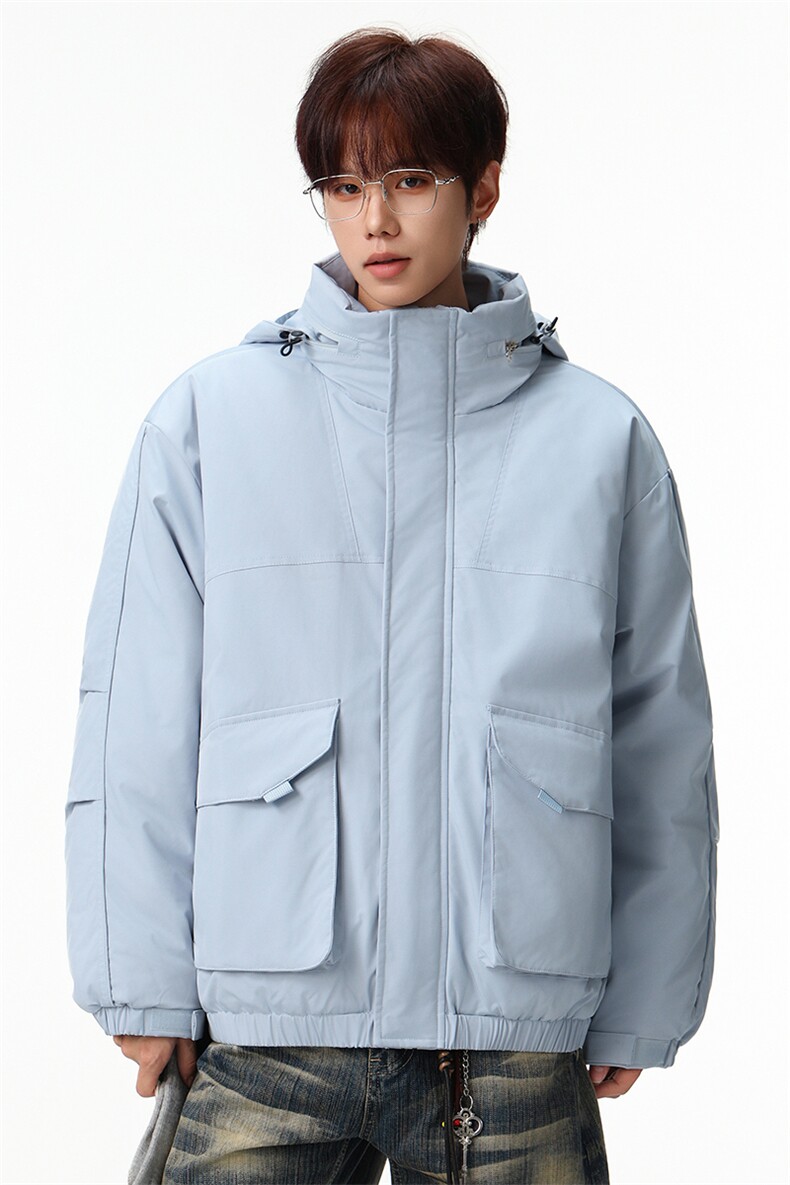 新款冬季大码羽绒棉服棉袄连帽工装韩版宽松外套A436-2533-P98,男装棉衣,电商A436