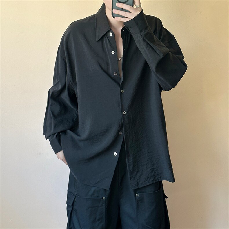 初秋新款-痞帅高品质长袖衬衫男宽松休闲上衣A351-AC25618-特批65,男装衬衫,电商A351
