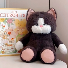 展鑫毛绒玩具 仿貂绒猫咪黑灰色