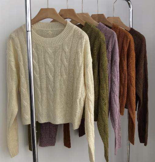 款号：WM0014 名称：花短款毛衣，女装针织衫/毛衣，BD