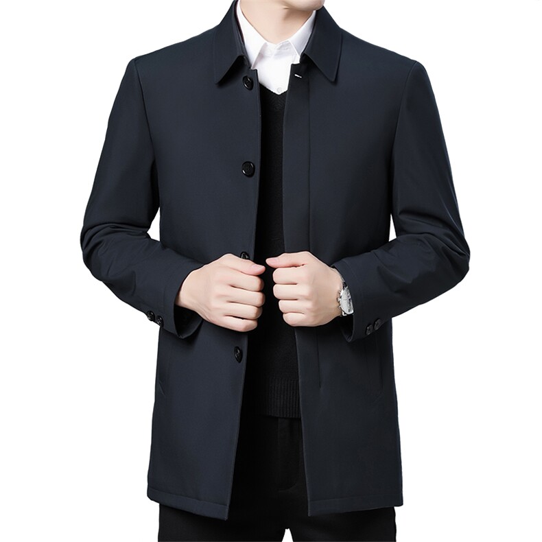 DZ1958钱塘2020-3冬季厚款商务休闲简约翻领中年男士羽绒服P152,男装羽绒服,钱塘207-3