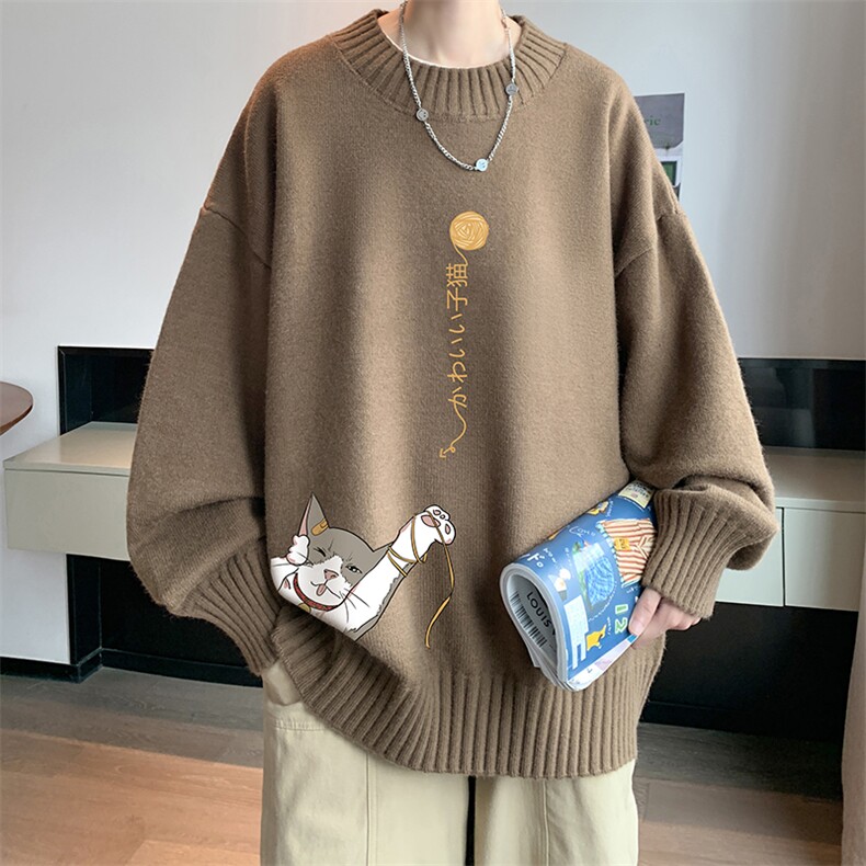 半高领毛衣男士大码针织衫男毛线衣男M18013-P45加绒款-P65,男装针织衫/毛衣,电商A040