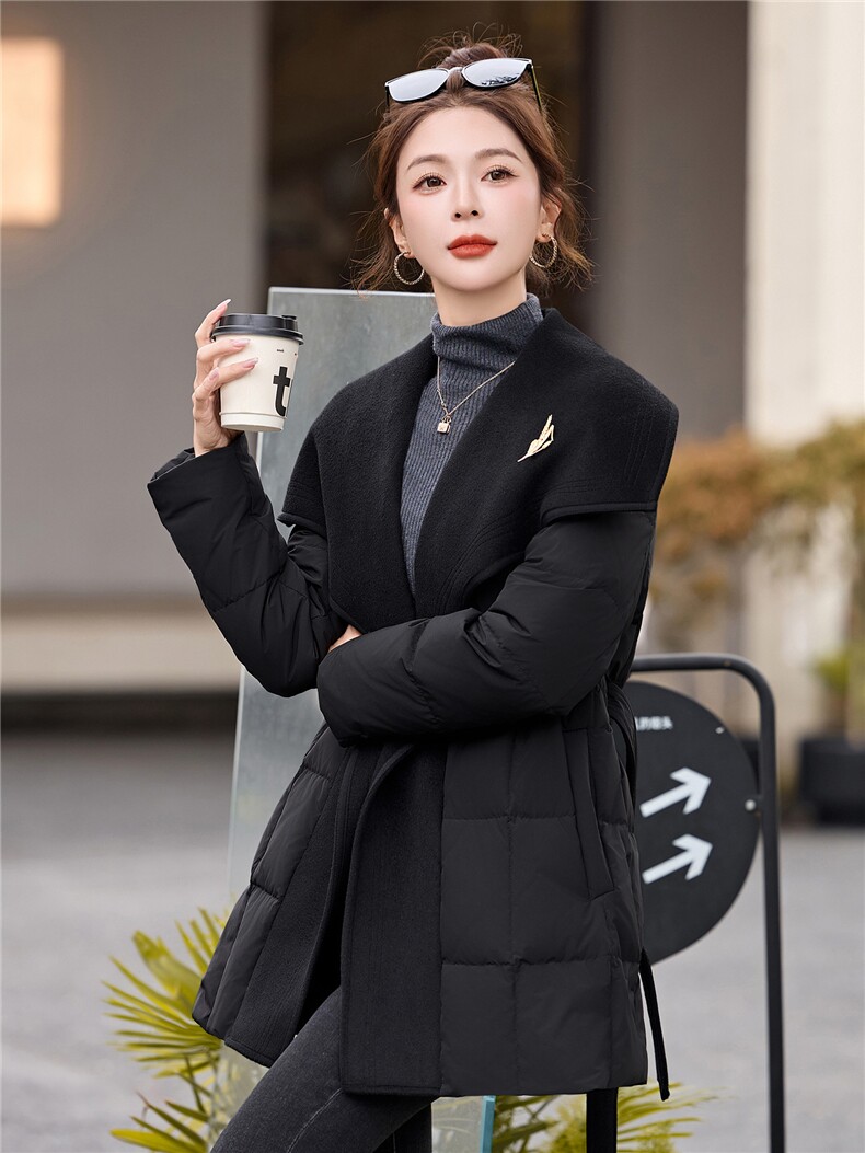 现货90白鸭绒羽绒服女2026年冬季新款中长款休闲羽绒服女,女装羽绒服,美沁