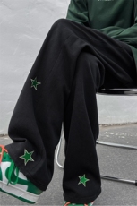 现货美式高街刺绣五角星微喇叭牛仔裤男宽松牛仔长裤K350-P50，男装牛仔裤，星座205