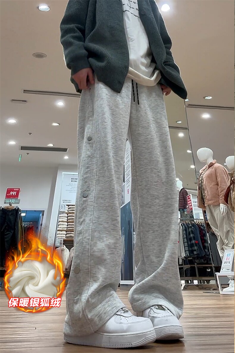 薄款改加绒特批P37无差价抖音加厚设计感休闲裤男K1979J加绒,男装休闲裤,电商A001