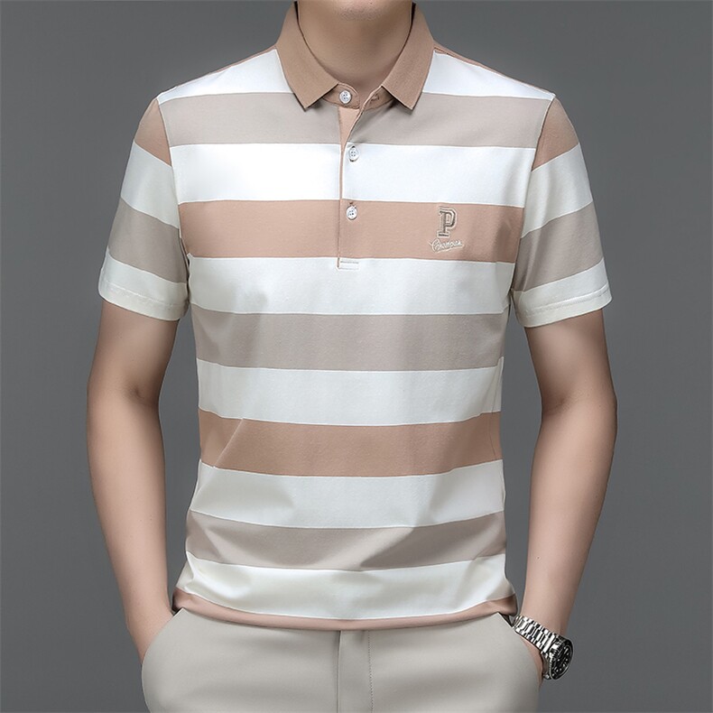 夏季polo衫短袖中年时尚商务休闲翻领半袖宽松男士上衣HMQ335-P63,男装Polo衫,星座1105-3
