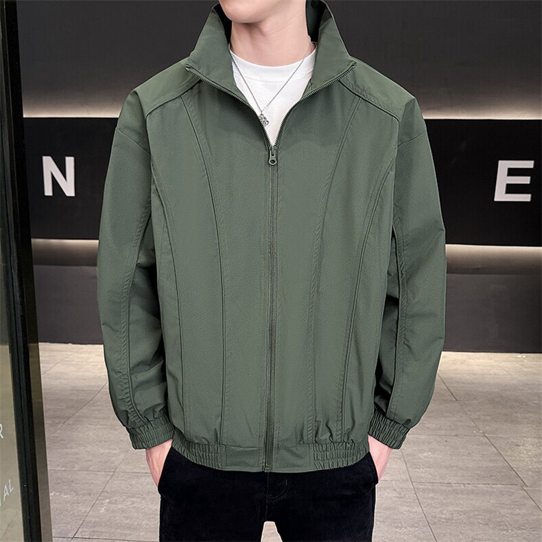 新款中性风户外夹克男立领纯色上衣冲锋衣外套A157B-JK7866-P60图片