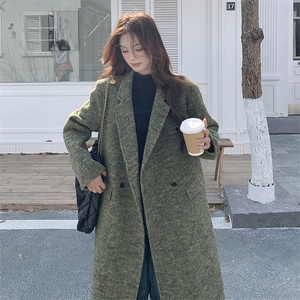 现货羊绒羊毛西装领大口袋少女系羊毛呢大衣2C220-L414 P245 K369图片