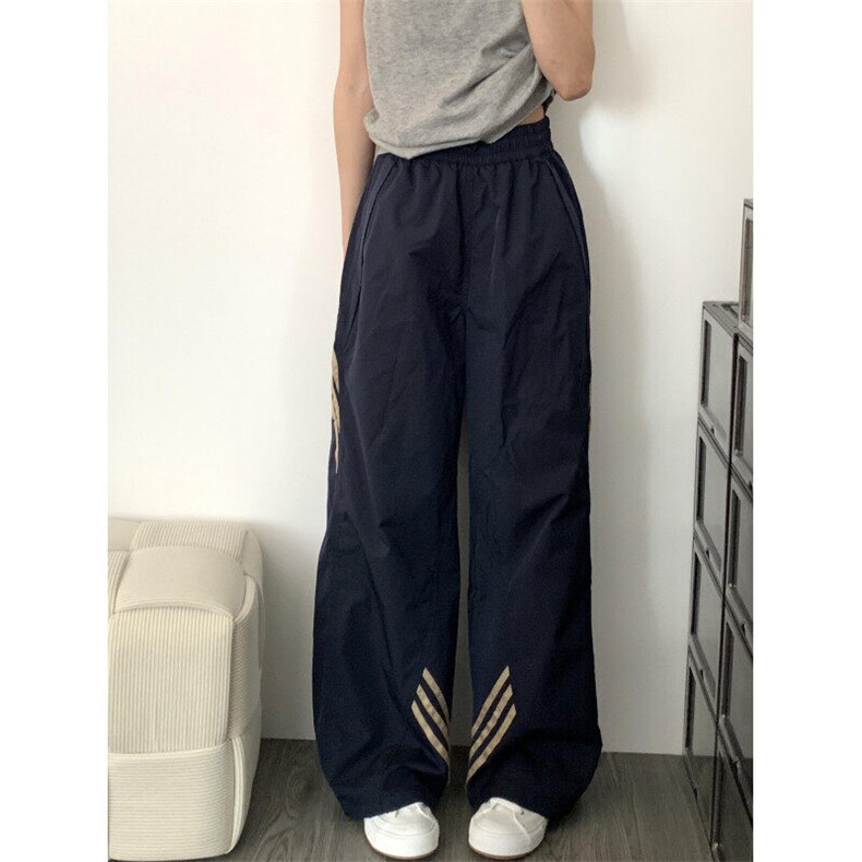【有货】ZQ678ZZ-特39美式复古条纹休闲裤宽松直筒抽绳冲锋裤子,男装休闲裤,星座1007（原301D）
