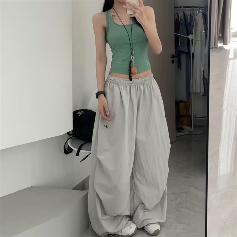 新款简约原宿无品牌夏季速干运动裤降落伞工装休闲裤潮流百搭ins，男装工装外套，星座1210-1