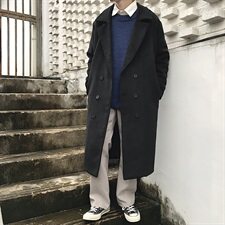 2020冬款呢大衣加长双排扣呢风衣男款拉风呢衣男外套冬装D501P135，男装毛呢大衣，星座312B-1
